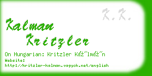 kalman kritzler business card